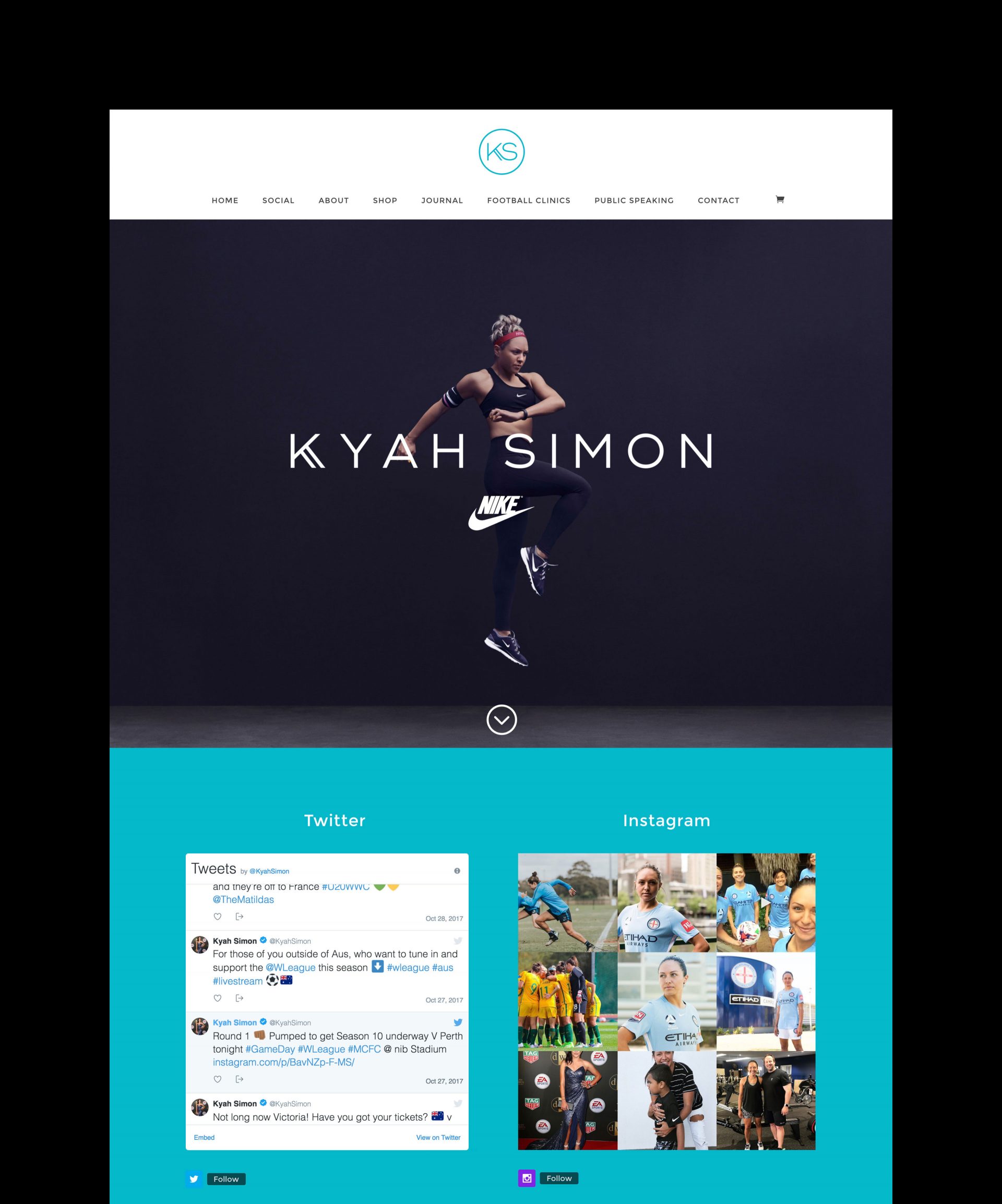 Kyah Simon Website Design