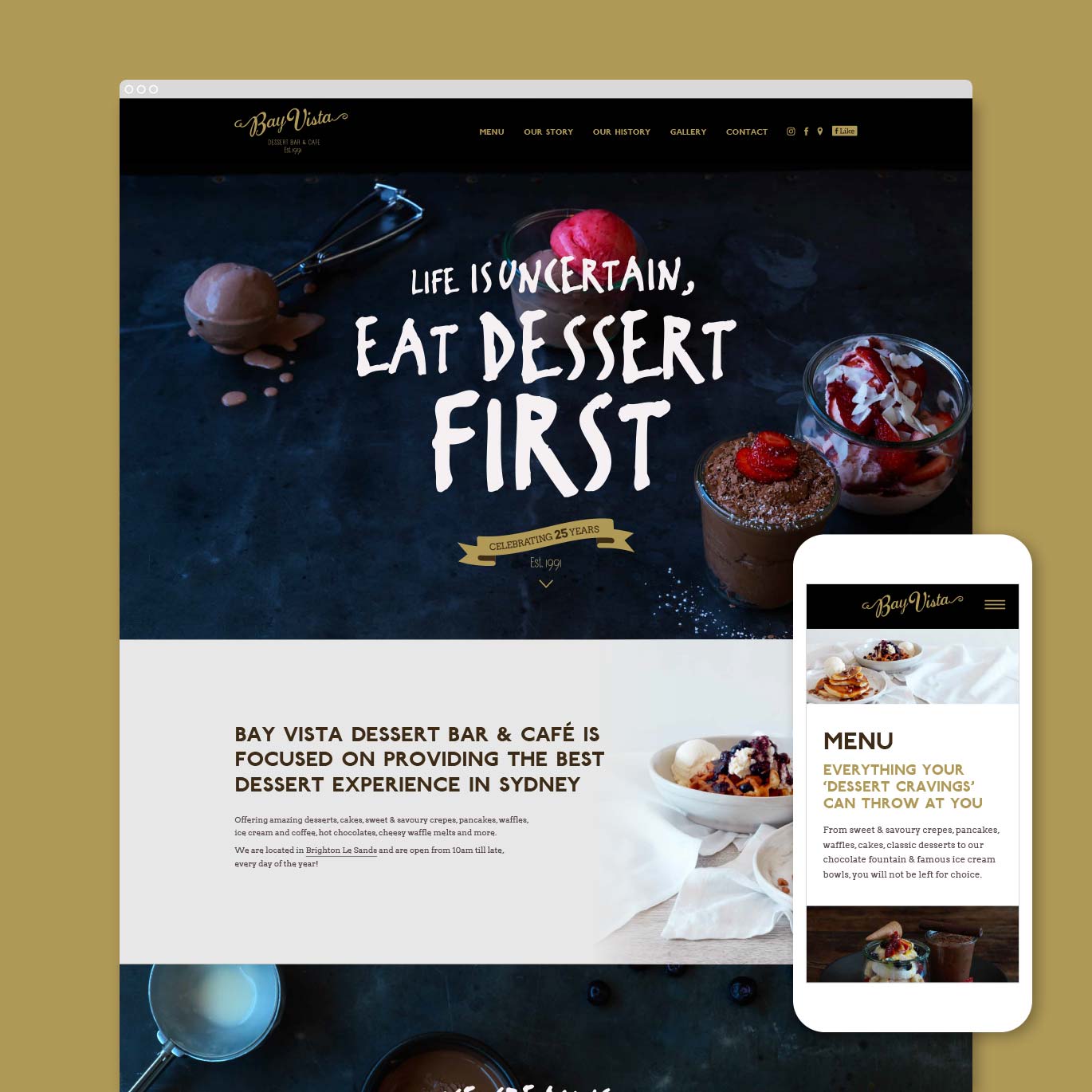 Bay Vista Dessert Bar Website Design and Development