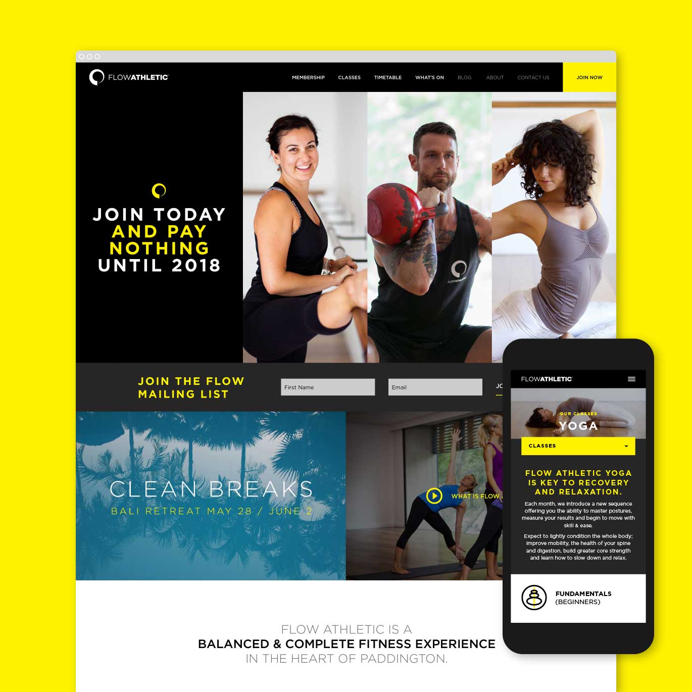 Flow Athletic Website Design and Development