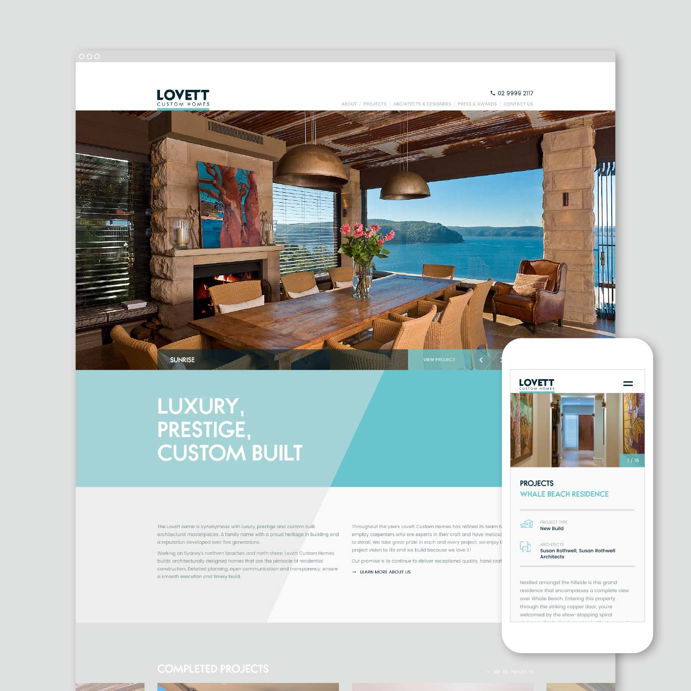 Lovett Custom Homes Website Design and Development