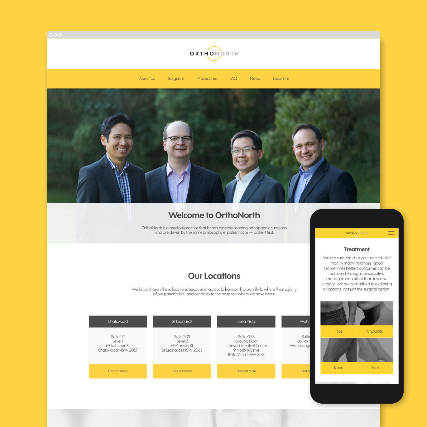 Squeeze Creative Medical Website Design for Orthonorth