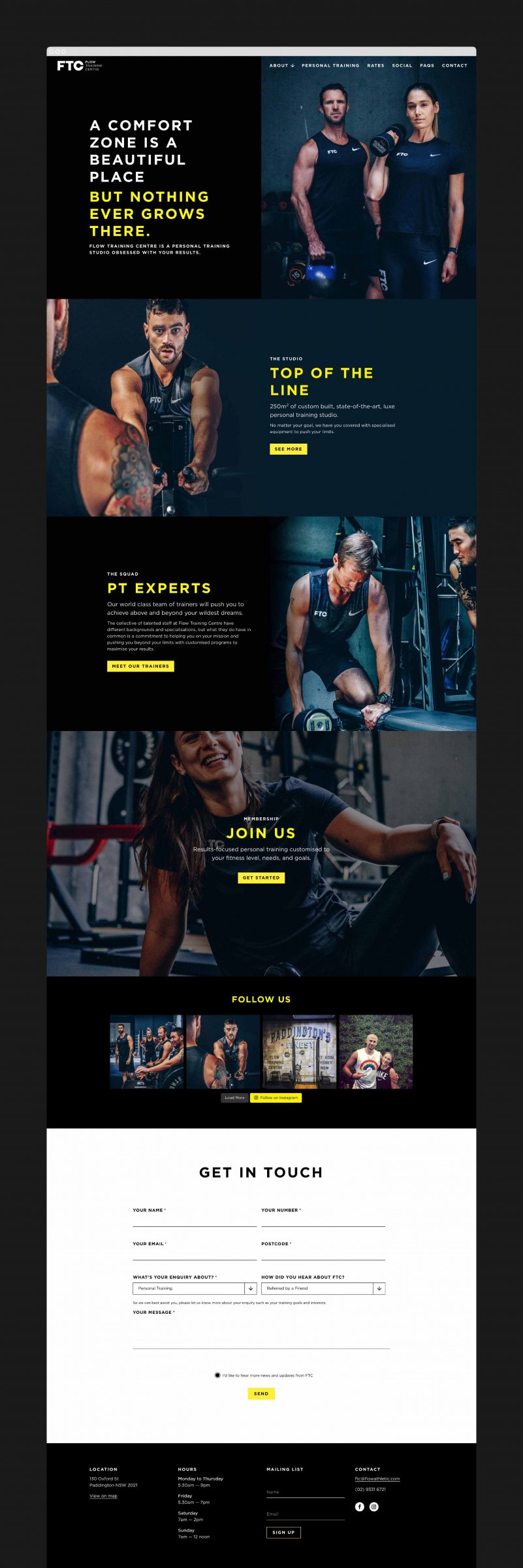 Gym and Fitness. Branding, brand identity, logo design, web design and photography. Sydney, Surry Hills