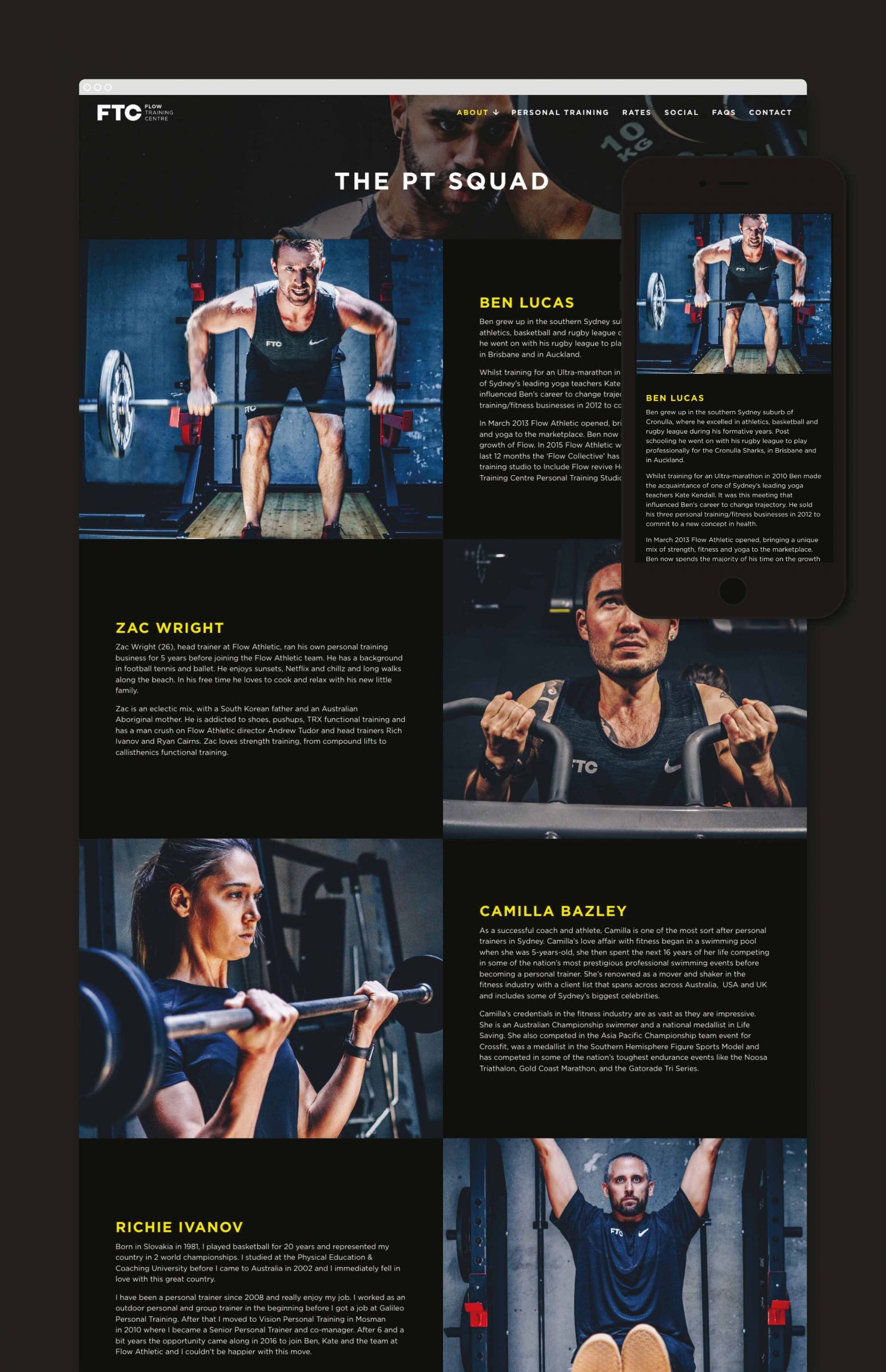 Gym and Fitness. Branding, brand identity, logo design, web design and photography. Sydney, Surry Hills
