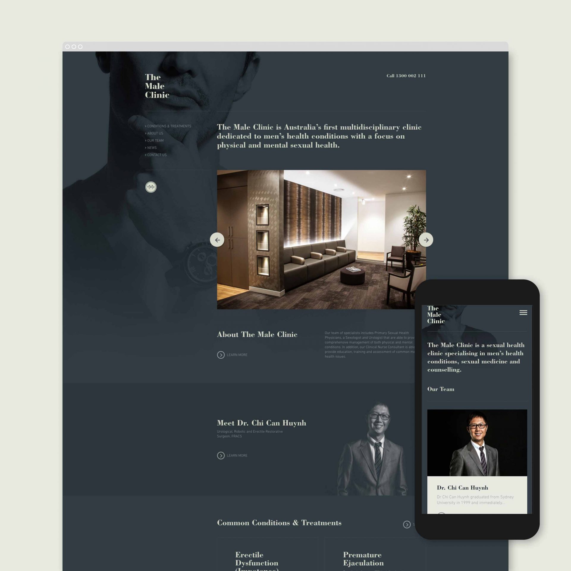 The Male Clinic Medical Website Design, Sydney, Surry Hills