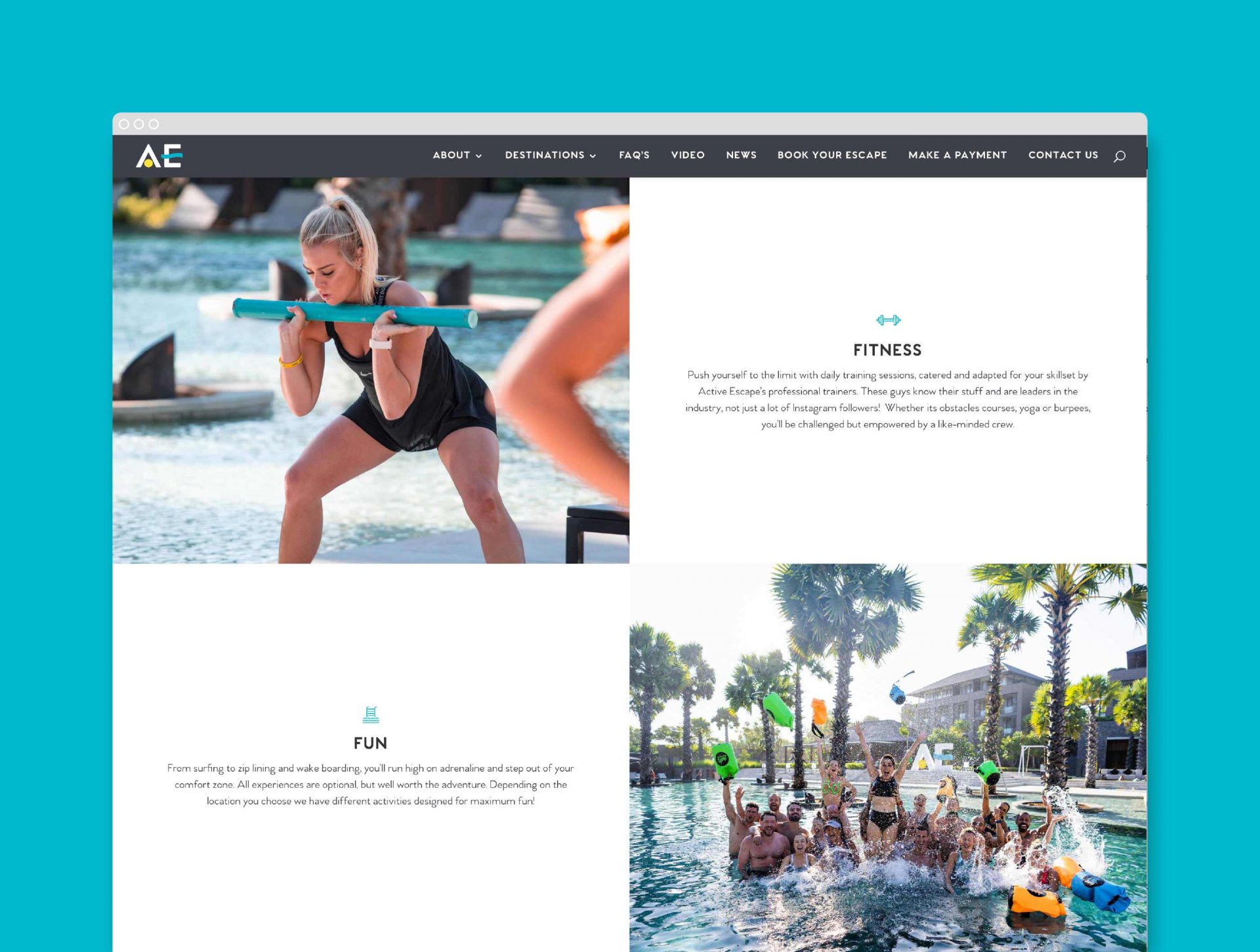 Active Escapes Fitness Website