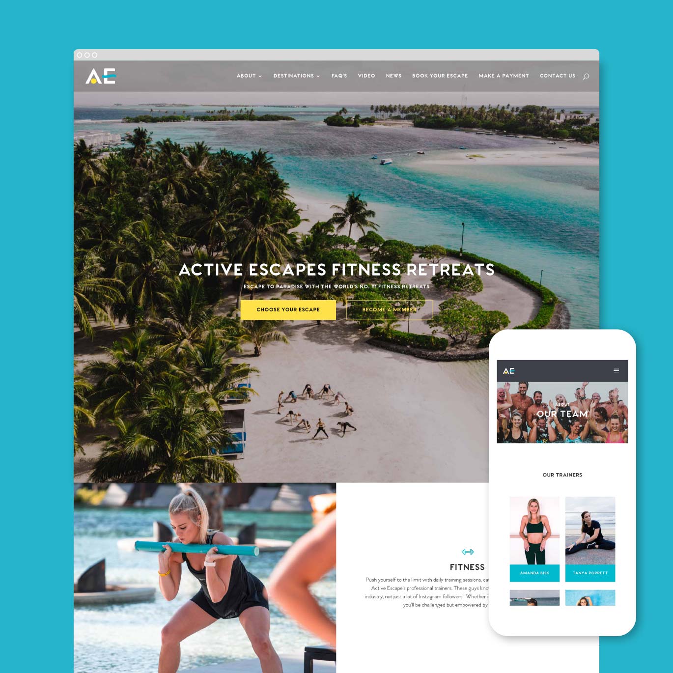 Active Escapes Fitness Website