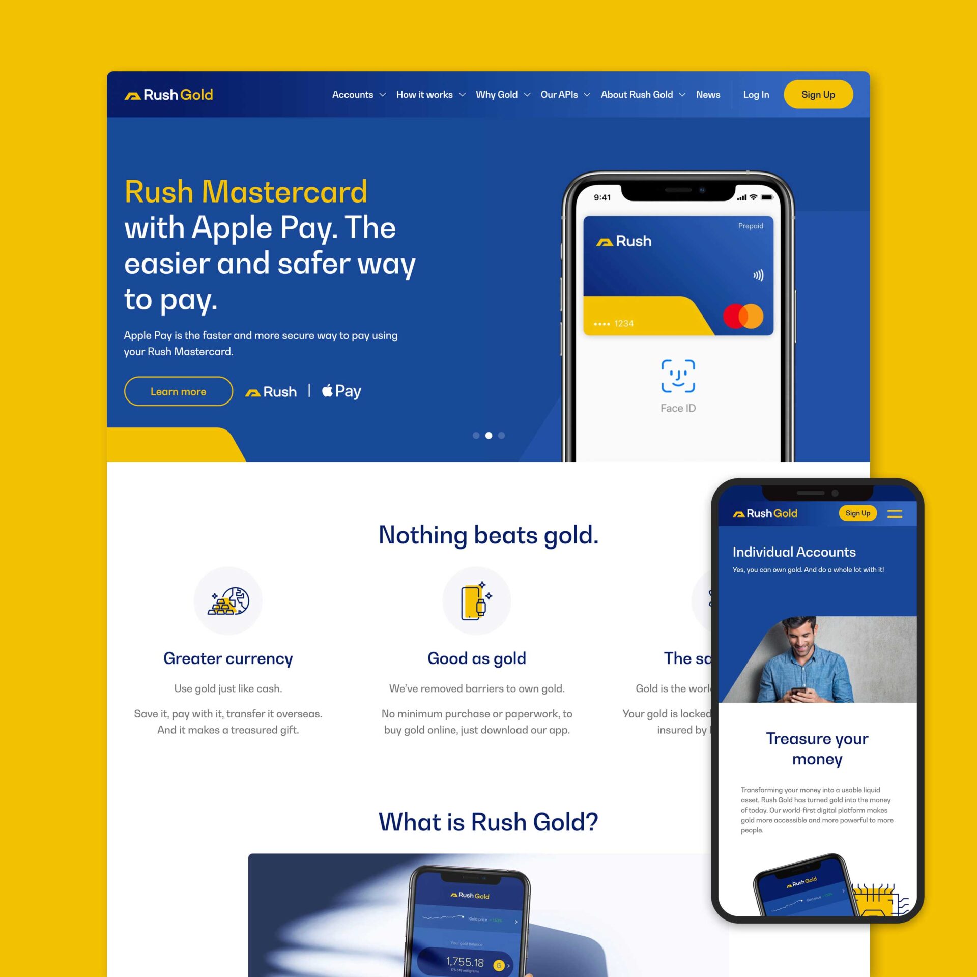 Rush Gold App Website Design
